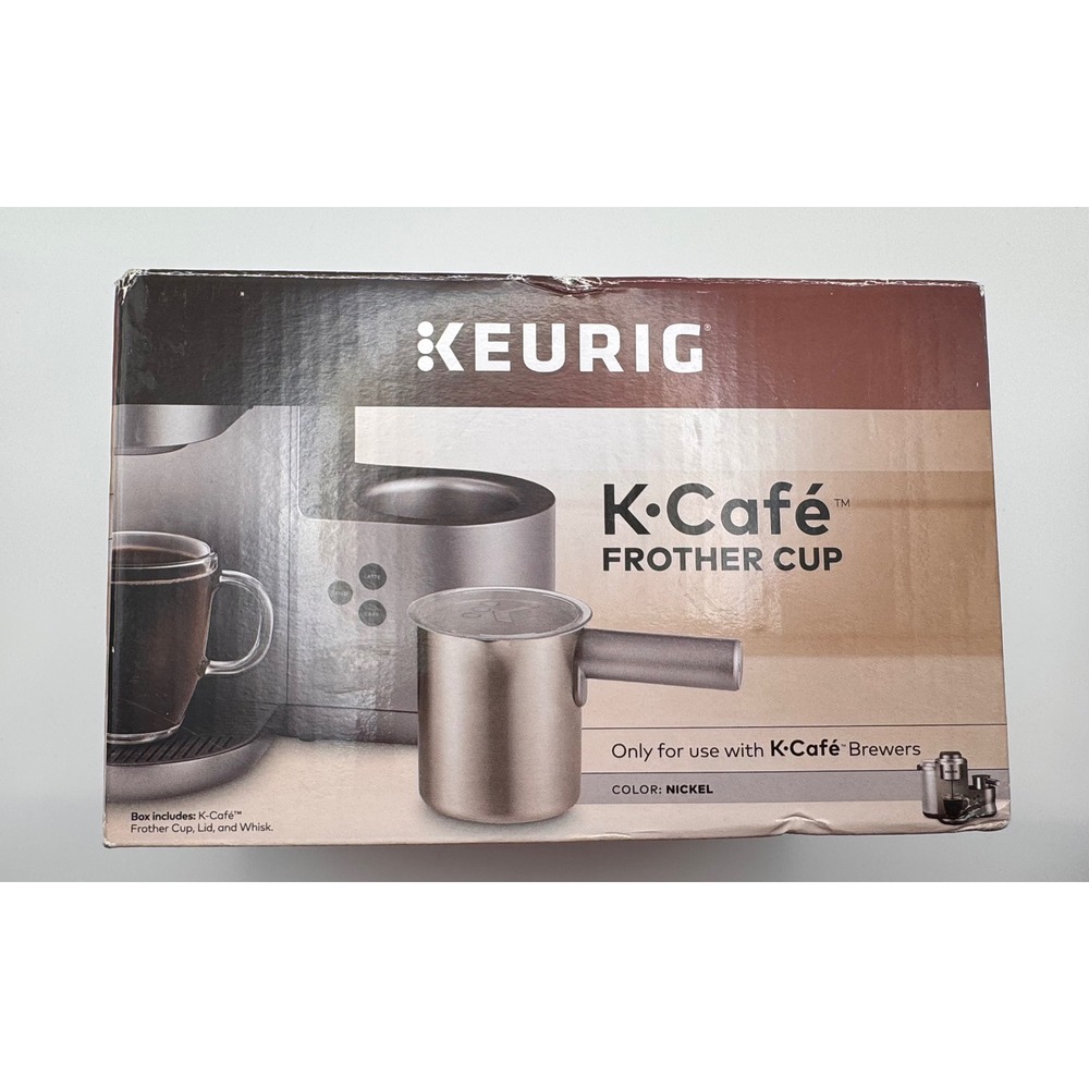 New Keurig K-Cafe Frother Cup, Lid, and Whisk - Nickel - For K-Cafe Brewers
